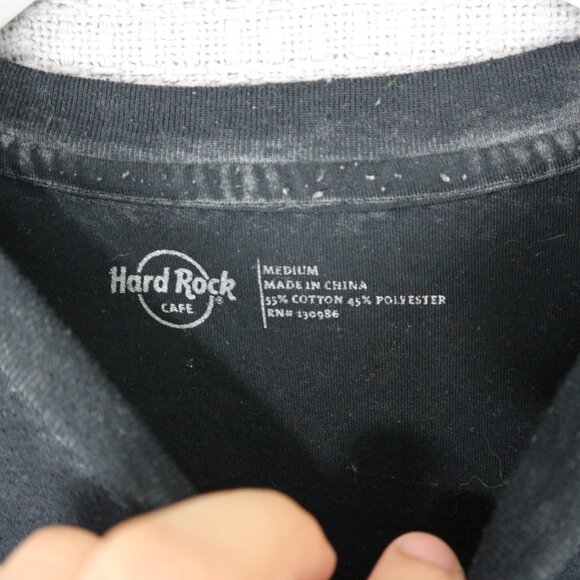 Hard Rock Cafe Stonewashed Black Tee Mens Medium - Picture 4 of 5
